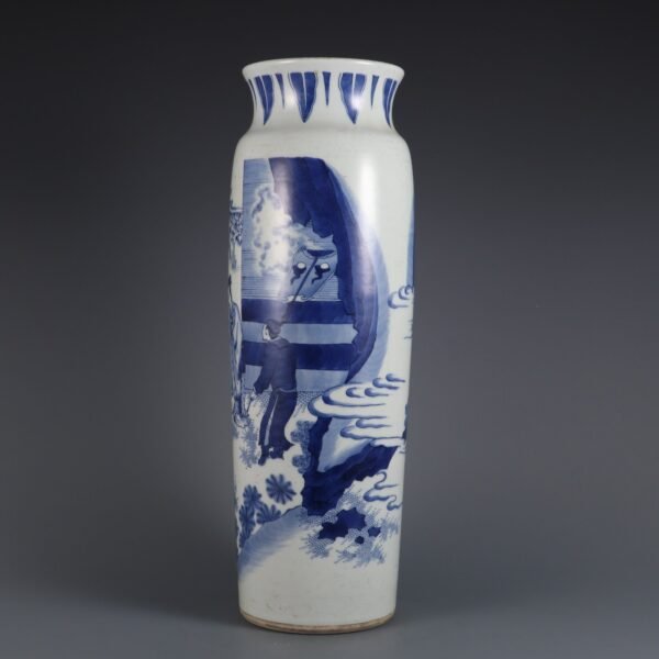 Ming Chongzhen blue and white figure vase - Image 2