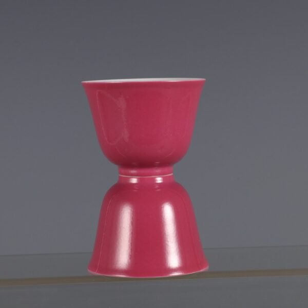red glaze pink lychee pattern bell cups made in the Yongzheng period of the Qing Dynasty - Image 4