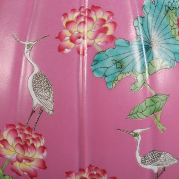 Vase with a Lotus and a Heron, Melon, and a Diamond Made in the Yongzheng Period of the Qing Dynasty - Image 6