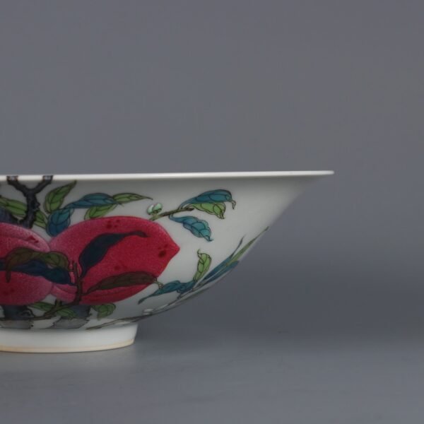 Qing Dynasty Yongzheng Period Famille Rose Wall-mounted Eight-Peach Pattern Hat Bowl - Image 3