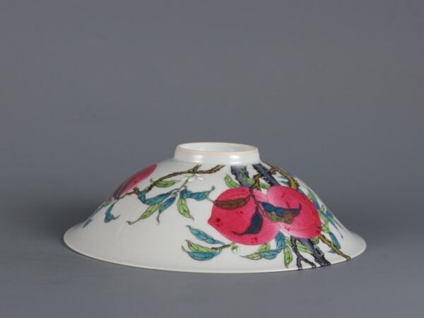 Qing Dynasty Yongzheng Period Famille Rose Wall-mounted Eight-Peach Pattern Hat Bowl - Image 6