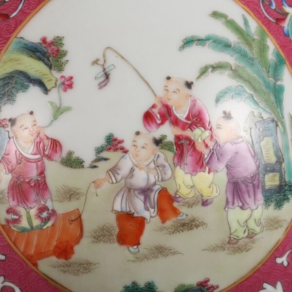 Qing Dynasty Qianlong Period Rouge Red Ground Carved Flower Opening Pastel Baby - Image 6