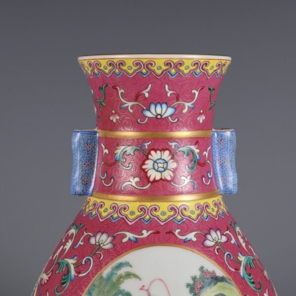 Qing Dynasty Qianlong Period Rouge Red Ground Carved Flower Opening Pastel Baby - Image 7