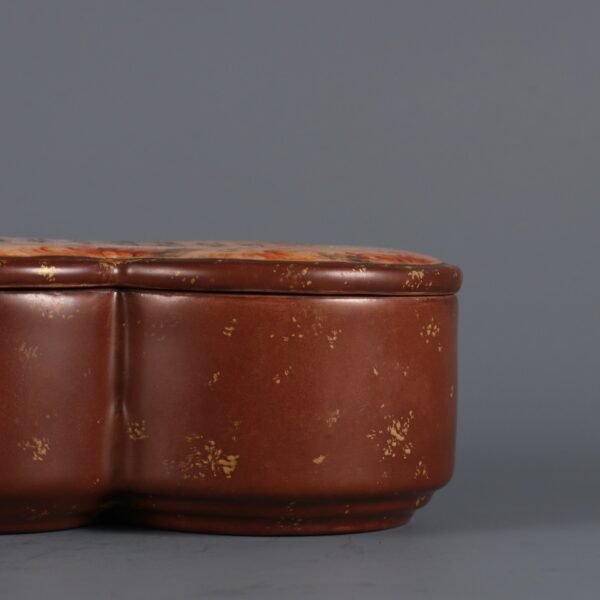 Qing Dynasty Qianlong Period Bronze Glaze Gold Sprinkled Window Stone Pattern - Image 4