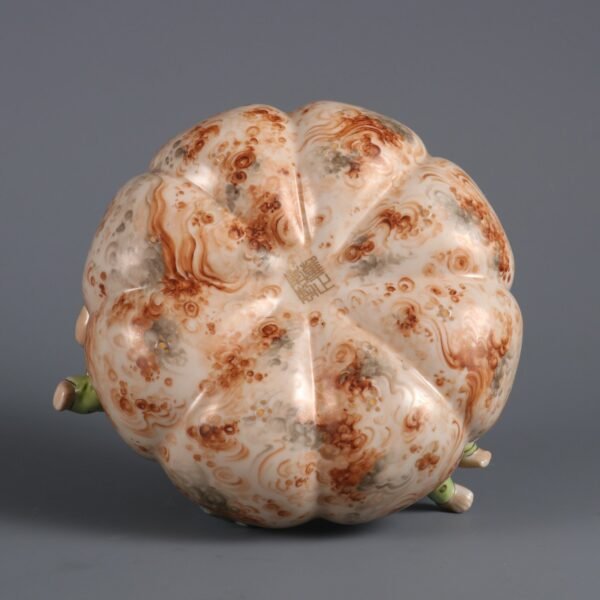 Qing Yongzheng Period Stone Glaze and Colored Boy Playing with Pumpkin Ornament - Image 8