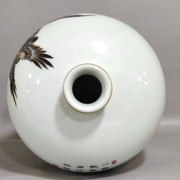 Qing Dynasty Yongzheng Reed and Goose Poem Plum Vase - Image 4