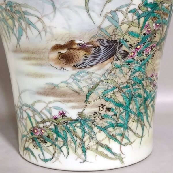 Qing Dynasty Yongzheng Reed and Goose Poem Plum Vase - Image 5