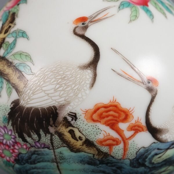 Qing Dynasty Qianlong period enameled emerald-rimmed longevity pattern vase - Image 8
