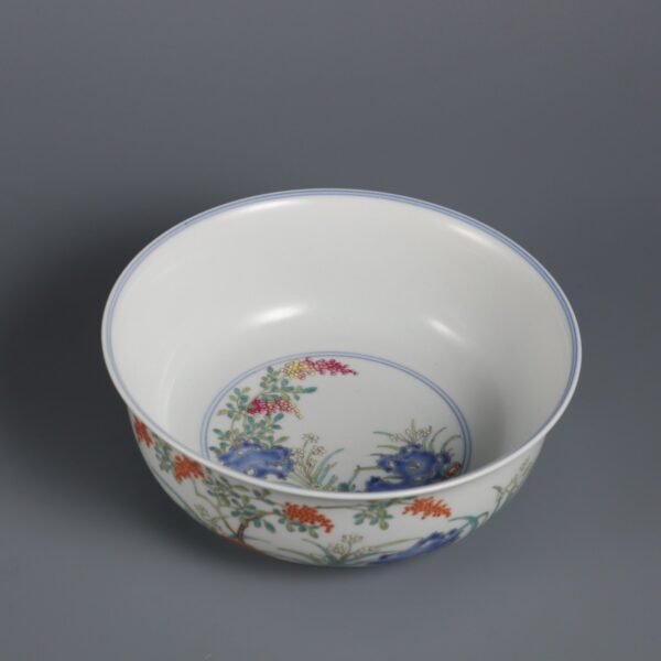 Qing Jiaqing Period (Caihuatang) Pink orchid-patterned bowl - Image 7