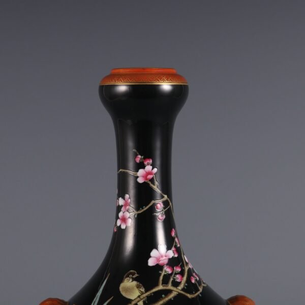 pattern double animal ears garlic vase made in the Yongzheng period of the Qing Dynasty - Image 4