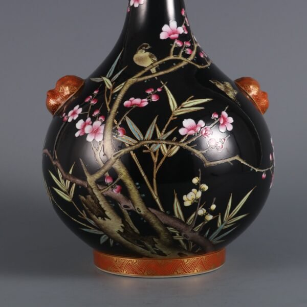 pattern double animal ears garlic vase made in the Yongzheng period of the Qing Dynasty - Image 6