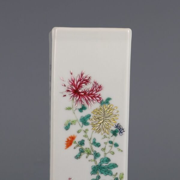 Square brush holder with flower inscriptions and poems made in Qianlong period of Qing Dynasty - Image 7