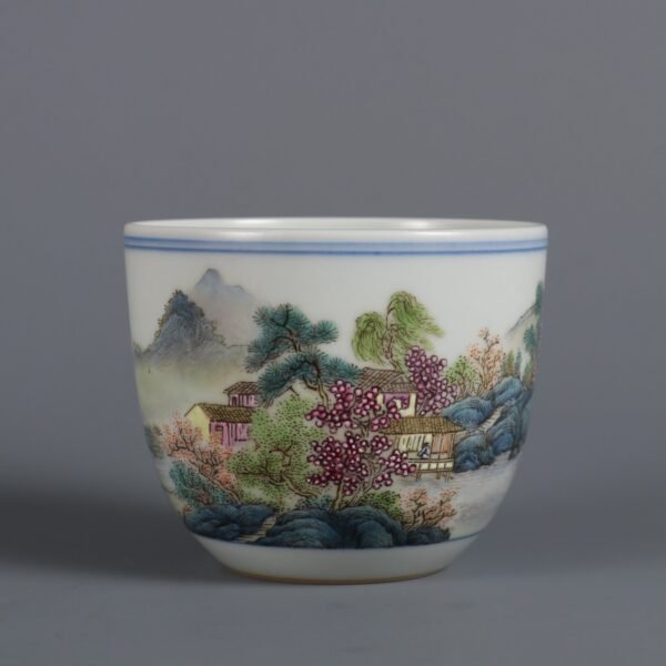 jar cups with landscape and figure designs made in the Qianlong period of the Qing Dynasty - Image 6