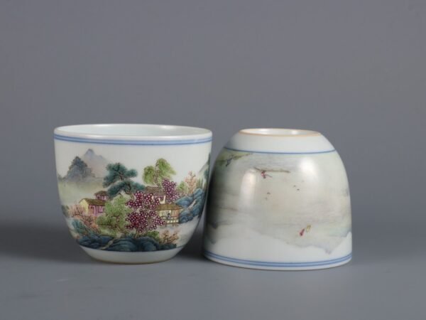 jar cups with landscape and figure designs made in the Qianlong period of the Qing Dynasty - Image 7