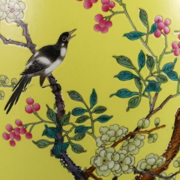 flower and bird pattern and inscription of poems, made in the Yongzheng period of the Qing Dynasty - Image 7