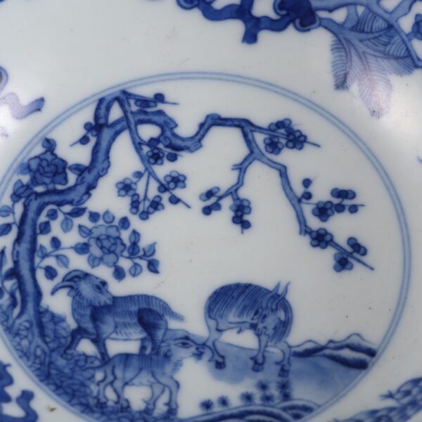Qing Daoguang Period Famille Rose Four Seasons Flower Blue and White Bowl - Image 4