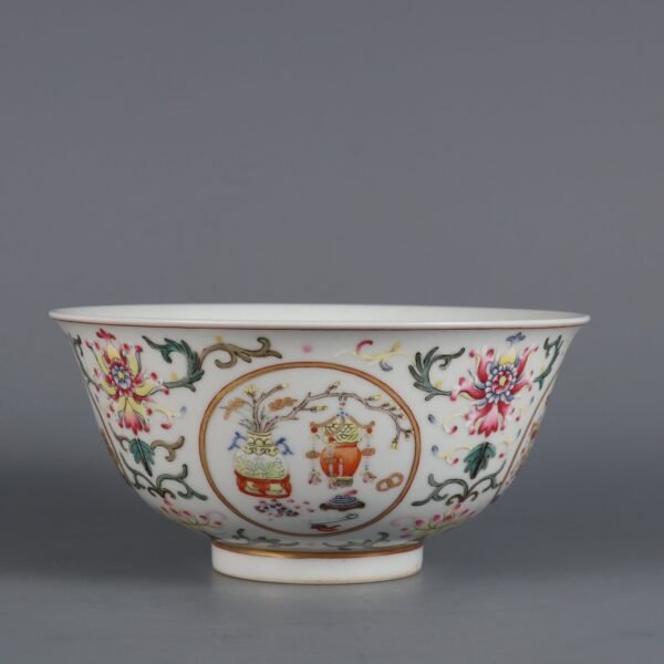 Qing Daoguang Period Famille Rose Passionflower Pattern Opening Five Grains Bowl