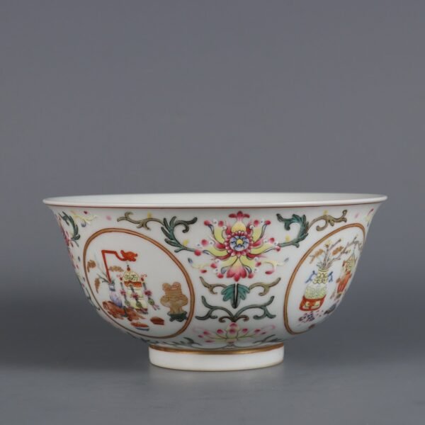 Qing Daoguang Period Famille Rose Passionflower Pattern Opening Five Grains Bowl - Image 2