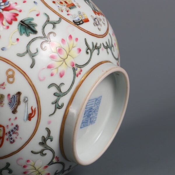 Qing Daoguang Period Famille Rose Passionflower Pattern Opening Five Grains Bowl - Image 7