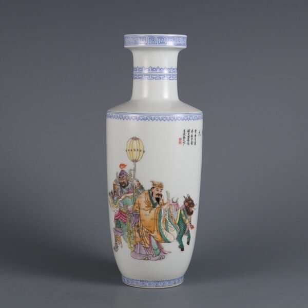 Qing Yongzheng Period Enamel Painted Filial Piety Touching Heaven Stick Vase