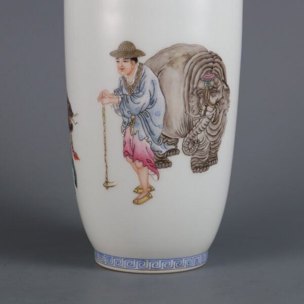 Qing Yongzheng Period Enamel Painted Filial Piety Touching Heaven Stick Vase - Image 4