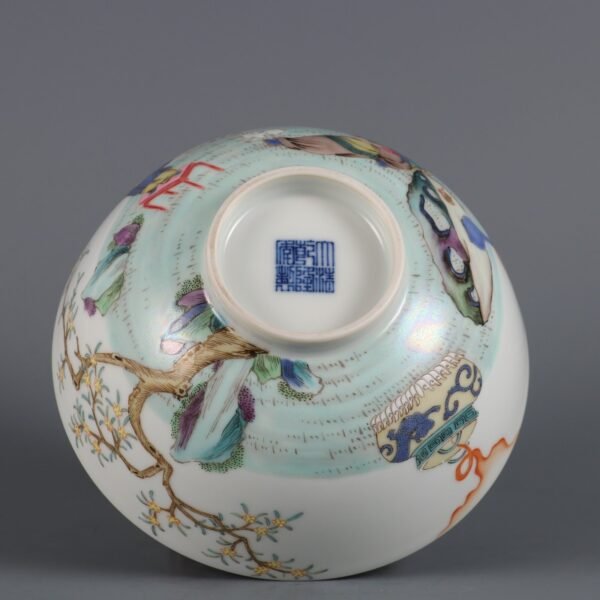 Qing Dynasty Qianlong period Famille rose laurel bowl - Image 8