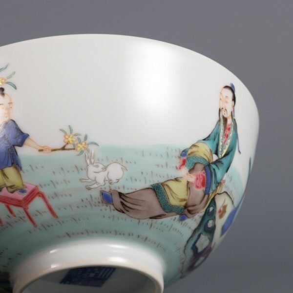 Qing Dynasty Qianlong period Famille rose laurel bowl - Image 6