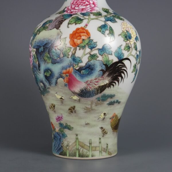 Qing Dynasty Qianlong period powder enamel family happy poem appreciation bottle - Image 6