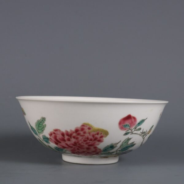 Qing Yongzheng Period Famille Rose Peony Pattern Bowl - Image 2