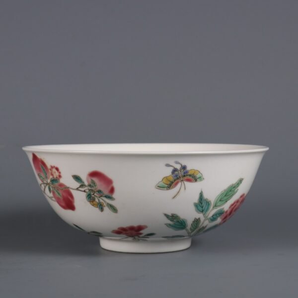 Qing Yongzheng Period Famille Rose Peony Pattern Bowl - Image 4