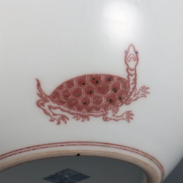 Small underglaze red five-beast pattern jar made in the Qianlong period of the Qing Dynasty - Image 6