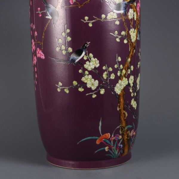 purple ground and twelve happy pictures made in the Yongzheng period of the Qing Dynasty - Image 3