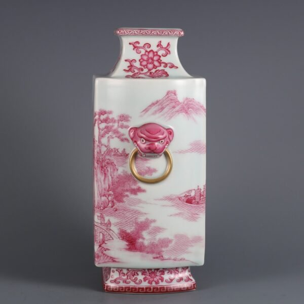 figure story square vase made in the Qianlong period of the Qing Dynasty - Image 2