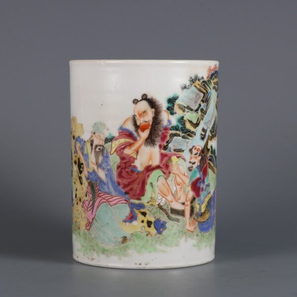 Qing Dynasty Yongzheng Period Porcelain Figure Story Pen Holder