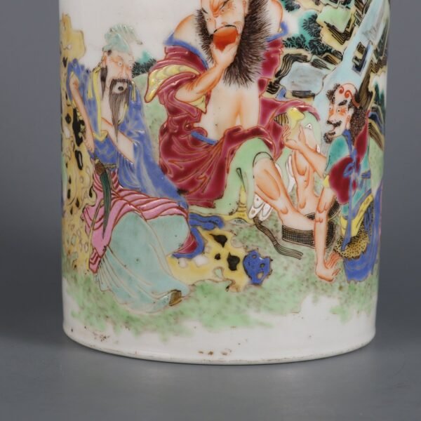 Qing Dynasty Yongzheng Period Porcelain Figure Story Pen Holder - Image 5
