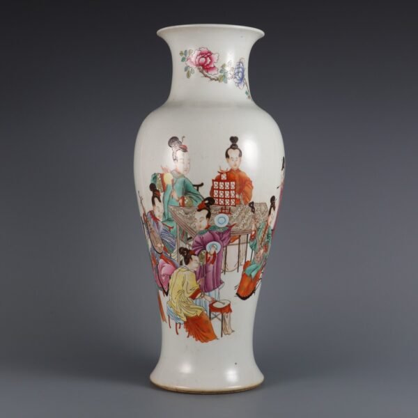 Qing Yongzheng Period Famille Rose Twelve Musical Instruments Guanyin Vase