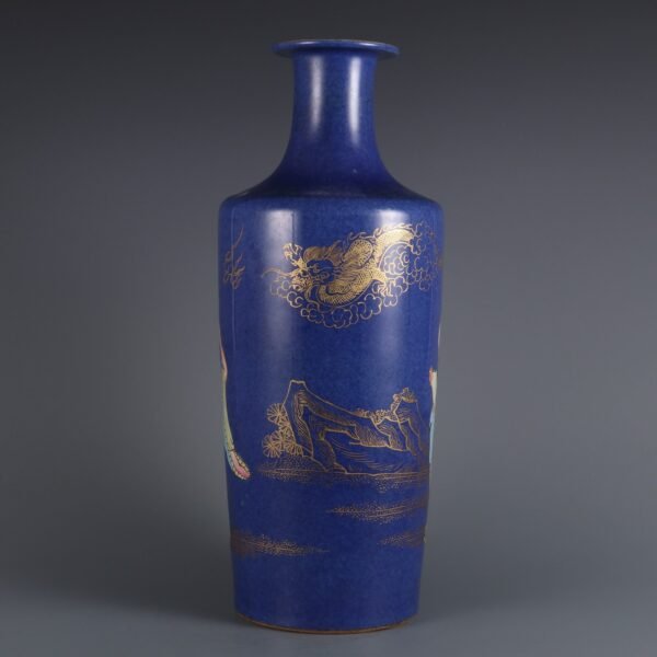 gold-painted arhat figure stick vase made in the Kangxi period of the Qing Dynasty