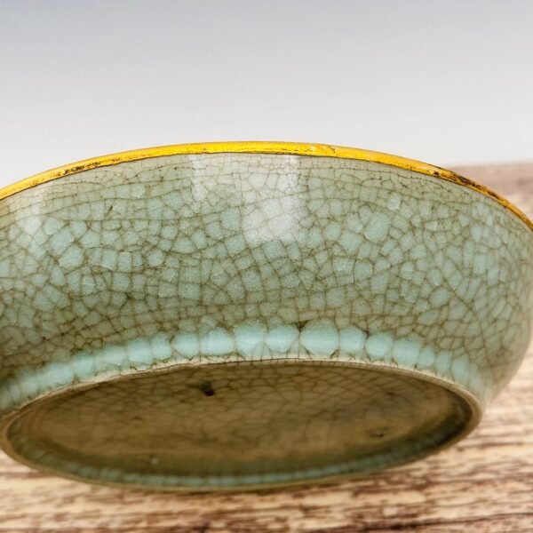 Ru porcelain engraved poem gold-wrapped brush washer - Image 6