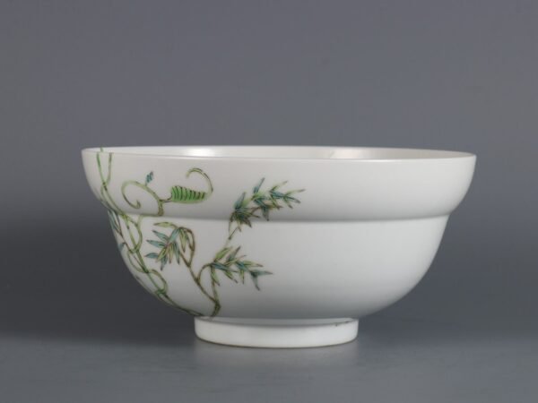 Qing Tongzhi Period Famille Rose Wall-mounted Melon Patterned Bent-waist Bowl