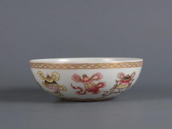 Qing Yongzheng Period Famille Rose Gold Eight Treasures Arhat Bowl - Image 2