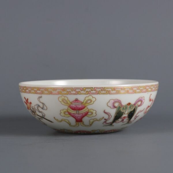 Qing Yongzheng Period Famille Rose Gold Eight Treasures Arhat Bowl