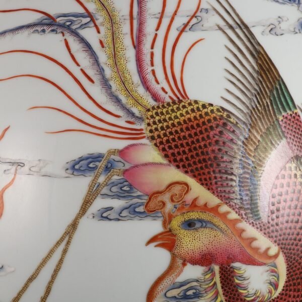 Qing Dynasty Qianlong Period Gold-painted Dragon and Phoenix Auspicious Ruyi Ear Blessing Vase - Image 7