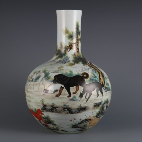 Qing Dynasty Qianlong period enamel painted perfect picture celestial globe vase