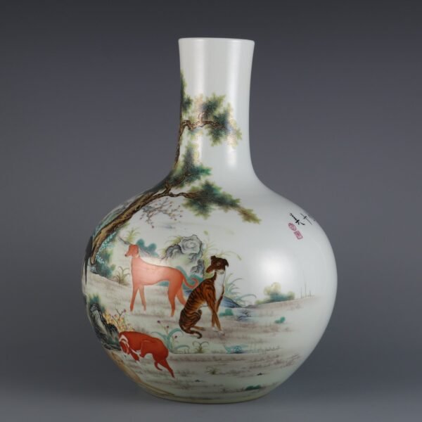 Qing Dynasty Qianlong period enamel painted perfect picture celestial globe vase - Image 4