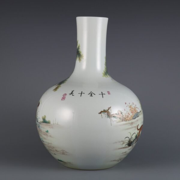 Qing Dynasty Qianlong period enamel painted perfect picture celestial globe vase - Image 5