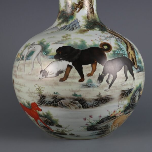 Qing Dynasty Qianlong period enamel painted perfect picture celestial globe vase - Image 6