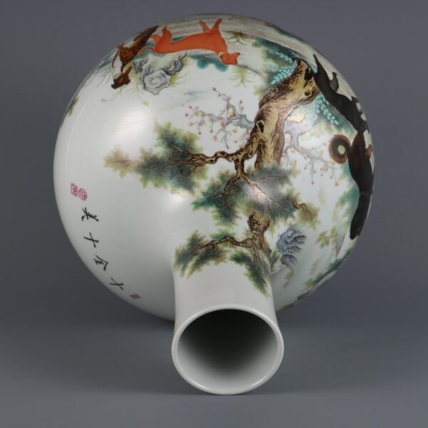 Qing Dynasty Qianlong period enamel painted perfect picture celestial globe vase - Image 7
